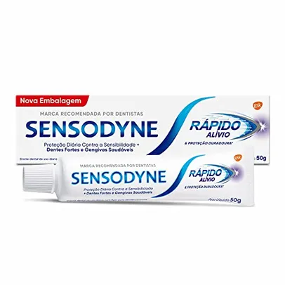 Sensodyne Rápido Alívio Creme Dental para Dentes Sensíveis, Proteção contra Cárie, 50g