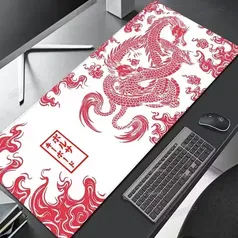 Dragão Roxo Mousepad para Gamer Laptop, Anime Playmat do Japão, Teclado Vermel