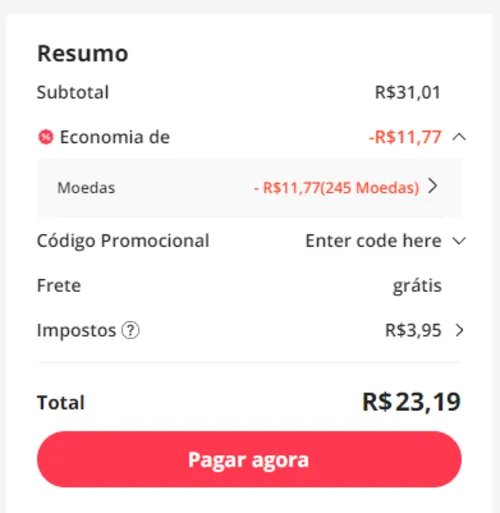 Imagem na descrição da promoção