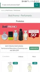 Perfumaria Masculina/Feminina desconto de até 50%