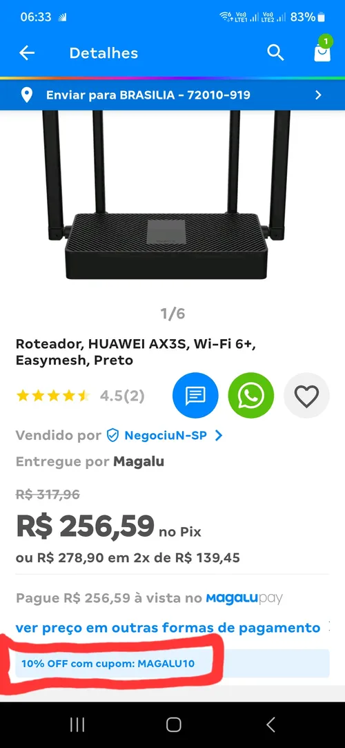 Imagem na descrição da promoção