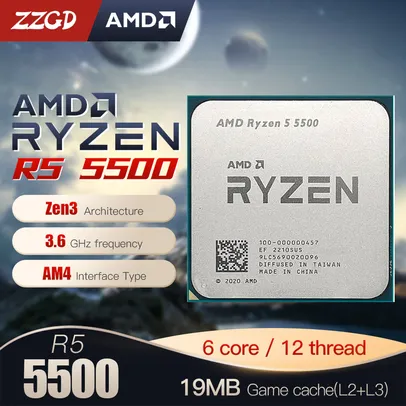 Processador AMD Ryzen 5 5500 Novo