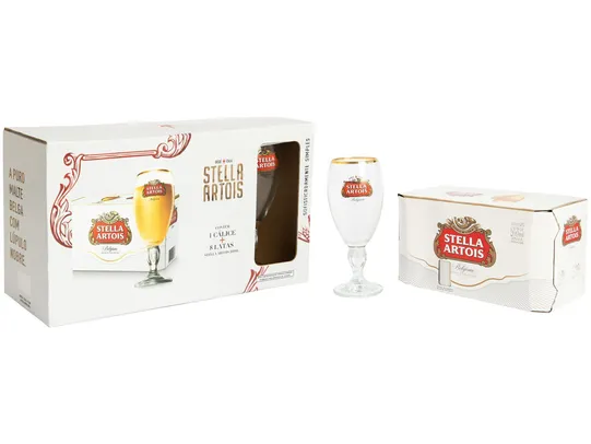 [C. Ouro] Kit Cerveja Stella Artois American Standard Lager - 269ml Cada 8 Unidades com 1 Taça