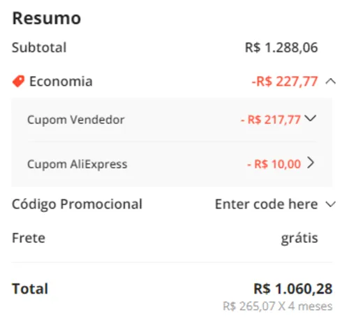 Imagem na descrição da promoção