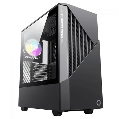 Gabinete Gamer Gamemax Contac, ARGB, Mid Tower, Vidro Temperado, Black/Gray, Sem Fonte, Com 3 Fans, 