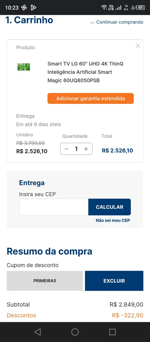 Imagem na descrição da promoção