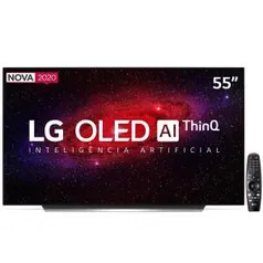 Smart TV OLED 55" UHD 4K LG OLED55CX Wi-Fi, Bluetooth, HDR, Inteligência Artificial ThinQ AI, Google Assistente, Alexa, Smart Magic - 2020