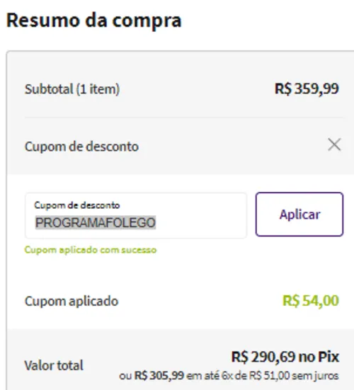 Imagem na descrição da promoção