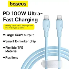 [Taxa Inclusa] Baseus USB C Cabo de Carregamento Rápido PD, 100W 2m