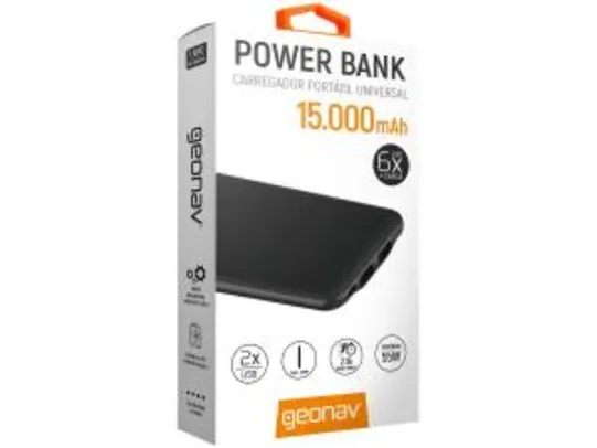 Carregador Portátil 15000mAh Universal - Power Bank - Geonav