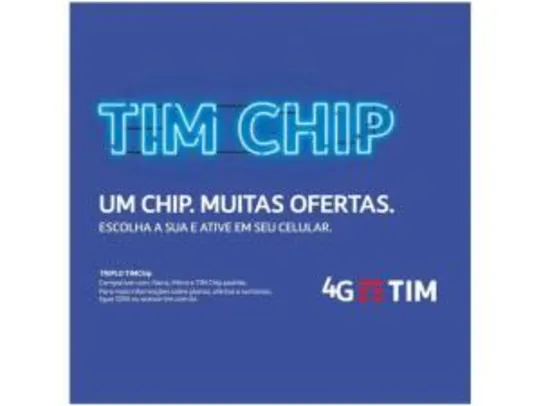 Chip TIM 4G - Pré-Pago/Controle R$ 5