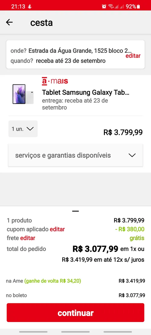 Imagem na descrição da promoção