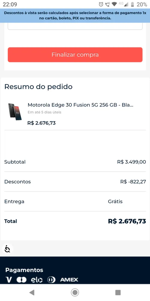 Imagem na descrição da promoção