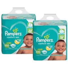 [AME] Kit Fralda Pampers Confort Sec Super Tamanho XXG 112 Tiras