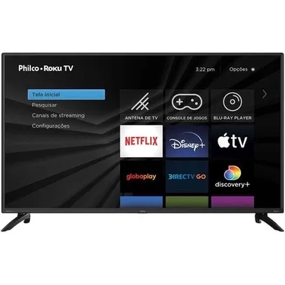 Smart TV LED 40” HD Philco PTV40G65RCH Roku TV Dolby Audio Led