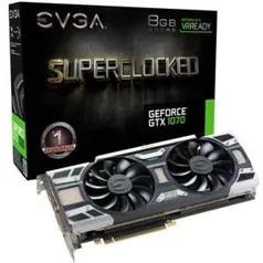 Placa de Vídeo VGA EVGA NVIDIA GeForce GTX 1070 - R$1.860