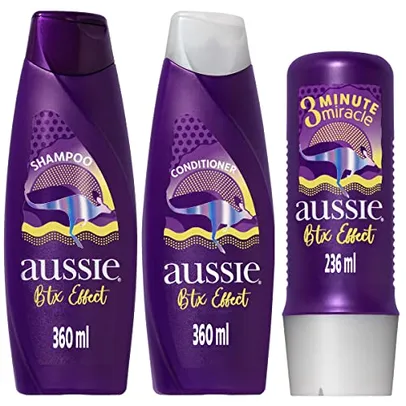 Shampoo Aussie Botox Effect Fios Nutridos e Alinhados 360ml + Condicionador Aussie + Creme Botox