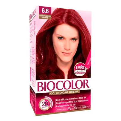 Tintura Creme Biocolor Vermelho Intenso Vibrante 6.6 Kit | R$5