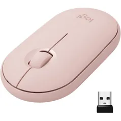 [APP] Mouse Sem Fio Logitech Pebble M350 Slim Ambidestro Rosé | R$75