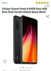 Xiaomi Redmi Note 8 64gb 4 Câmeras Snap 665 | R$1.099