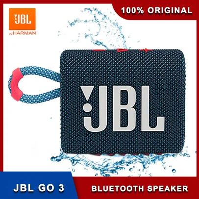 [1ªCompraR$89] Caixa de som Portátil JBL GO3, 4,2W, Bluetooth, à prova d'água - JBLGO3BLU | Azul - 286046