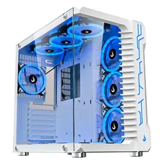 Gabinete Gamer Rise Mode Galaxy Glass, Mid Tower, Lateral e Frontal em Vidro Temperado, Branco - RM-GA-GG-FW