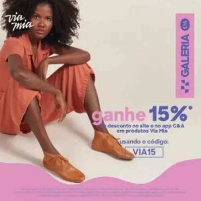 15% de desconto em produtos Via Mia