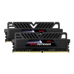 Kit Dual Channel 16GB (2x8GB) Memória DDR4 Geil Evo Potenza 3000MHz, Black