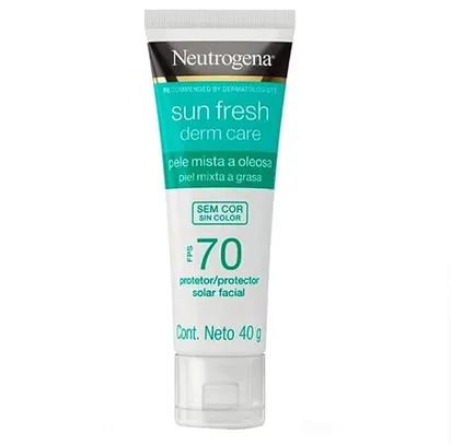 [REC] Neutrogena Sun Fresh Protetor Solar Facial Para Pele Oleosa Derm Care Sem Cor FPS 70, 40g