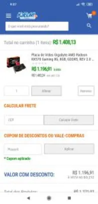 Placa de Vídeo Gigabyte AMD Radeon RX570 Gaming 8G | R$1.197