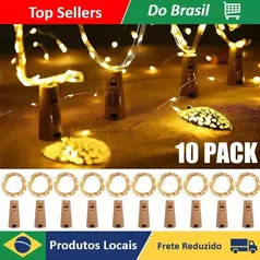 Kit 10 Fios Luz De Fada String Light 10 1m Leds Rolha Decora