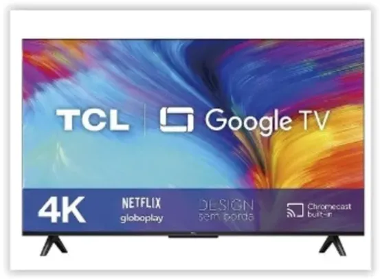 Smart TV 50" 4K LED TCL 50P635 VA Wi-Fi - Bluetooth HDR Google Assistente 3 HDMI 1 USB