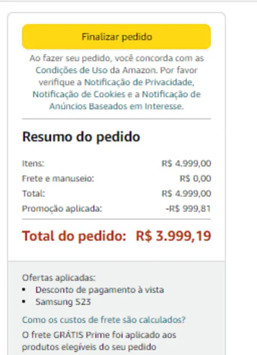 Imagem na descrição da promoção