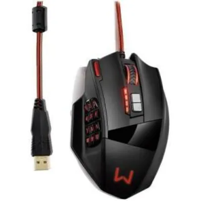 Mouse Gamer Warrior Thane X, RGB, 18 Botões, 10000 DPI - MO296 | R$127