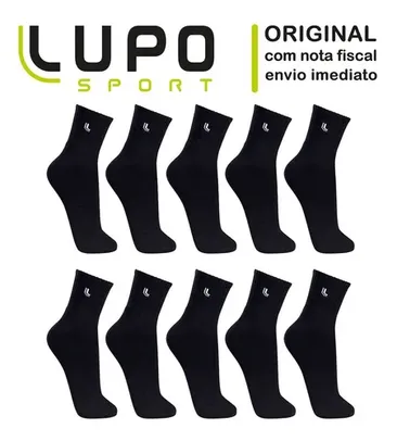 Kit 10 Pares Meia Lupo Cano Médio Masculina Atacado Original