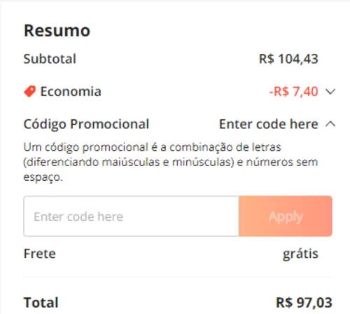 Imagem na descrição da promoção