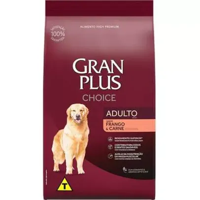 Ração GranPlus Choice Frango e Carne para Cães Adultos 10,1kg