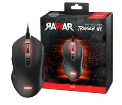 Mouse Gamer Rawar Trigger W1, RGB, 7 Botões, 6000DPI - RW170003N