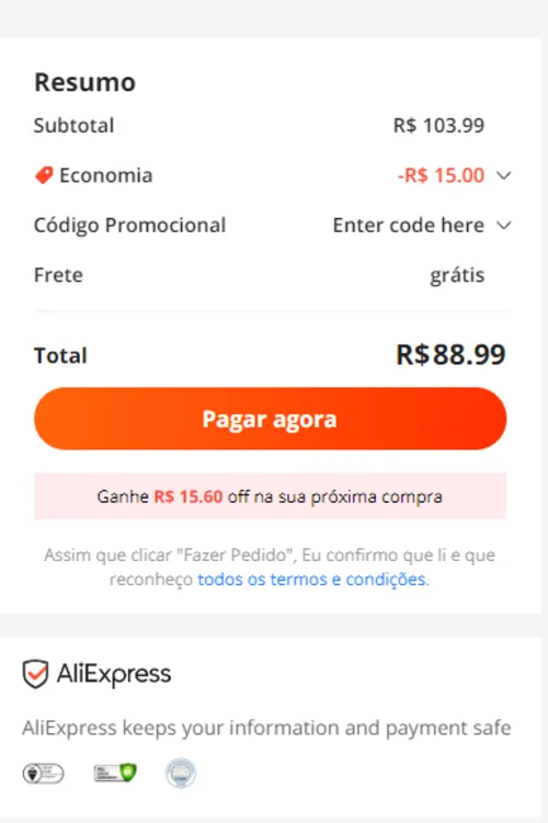 Imagem na descrição da promoção