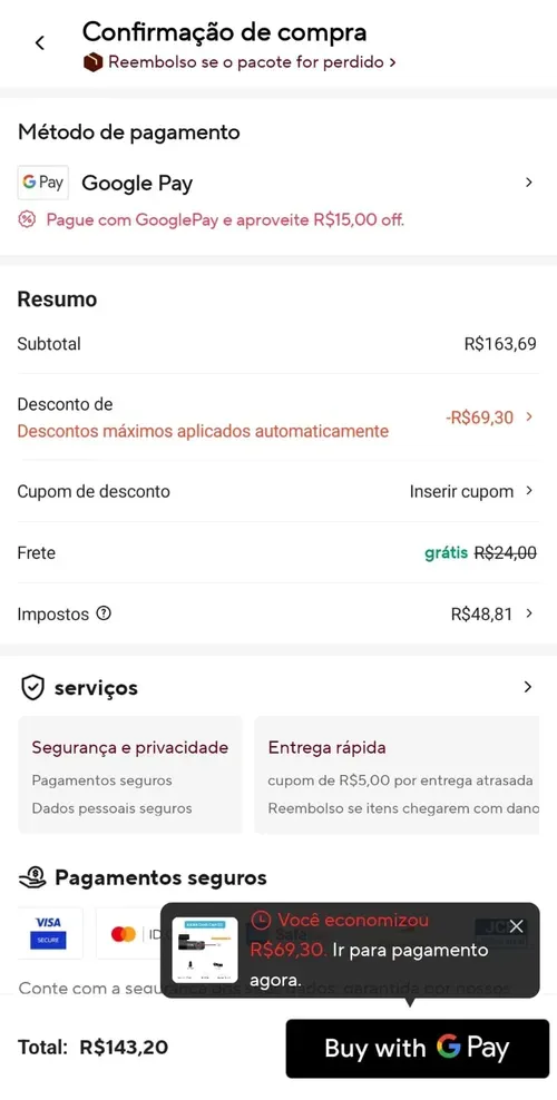 Imagem na descrição da promoção