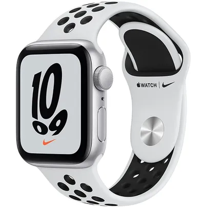 [Reembalado] Apple Watch Nike SE GPS 40mm Caixa Prateada de Alumínio Pulseira Esportiva Nike Platina/preto