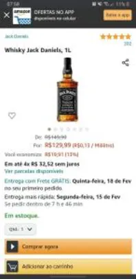 [PRIME] Whisky Jack Daniels, 1L | R$130