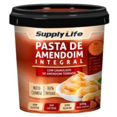 Pasta de amendoim com granulado de amendoim torrado 500g - Supply life​