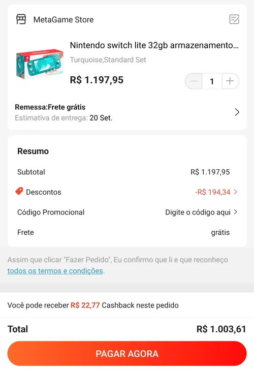 Imagem na descrição da promoção