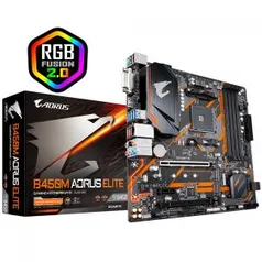 Placa Mãe Gigabyte B450M AORUS ELITE, Chipset B450, AMD AM4, mATX, DDR4