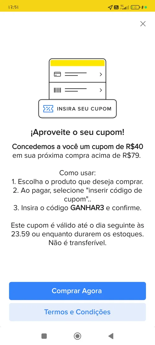 Imagem na descrição da promoção