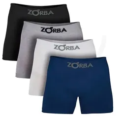 Kit 4 Cuecas Box Boxer Zorba Algodão Sem Costura 781 Full