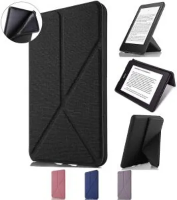 Capa Novo Kindle 10ª Geração WB® - Origami Silicone Flexível Sensor Magnético Tecido Preta