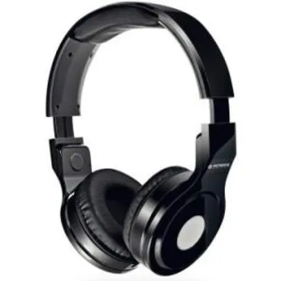 Headphone Mondial Dobravél, Alças Ajustáveis, Isolamento Acústico, Cabo de 1,5m removível + Cartela de Adesivos -Preto-HP-01