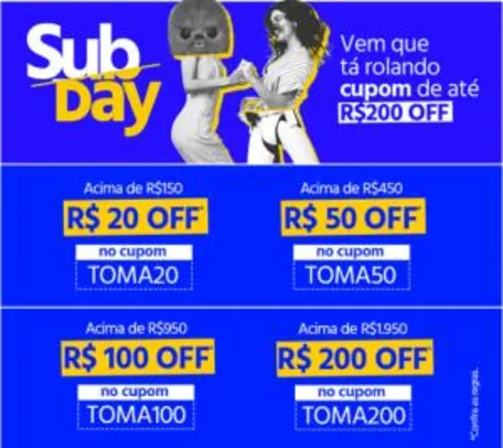 R$200 OFF em compras acima de R$ 1.950 na Submarino